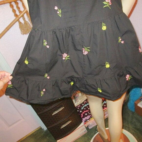 Y2K Bloomchic Babydoll Cami Top Size 10 Tank Tiered Embroidered Whimsigoth Fairy - Picture 10 of 11